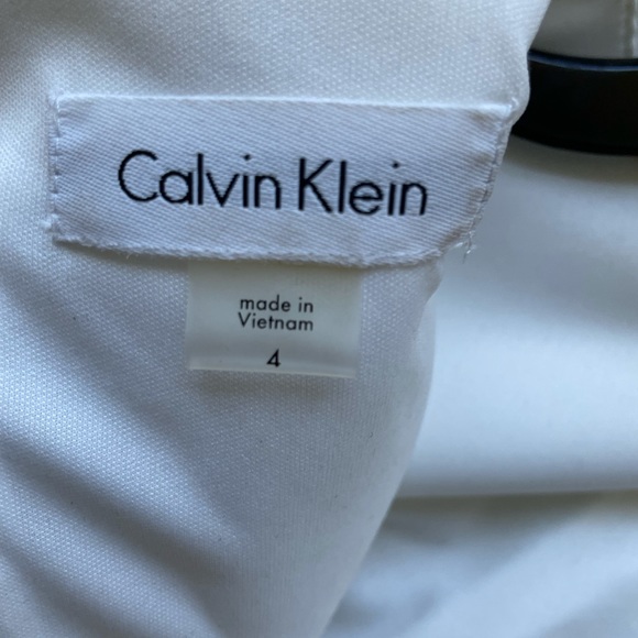 Calvin Klein White Dress with Black Lace - Picture 2 of 5